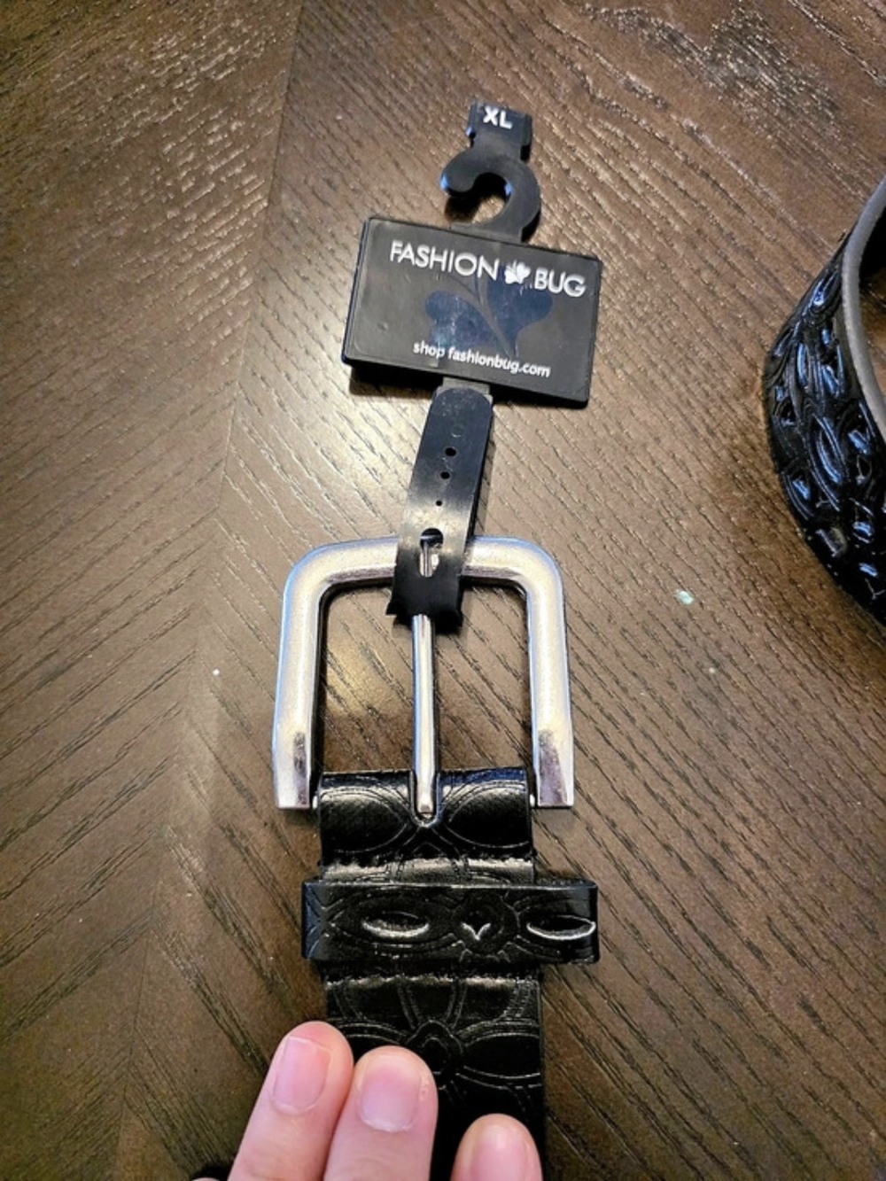 Fashion Bug Cutout Geometric Belt in Black XL NWT